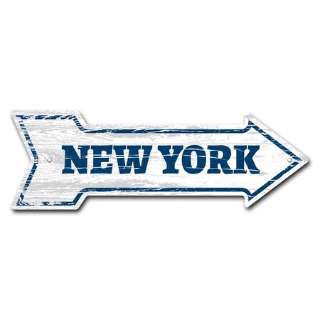Signmission New York 2 Arrow Sign Funny Home Decor 24in Wide P-ARROW8-999710